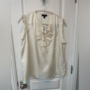 NWT J. Crew White Ruffle Blouse Size 12